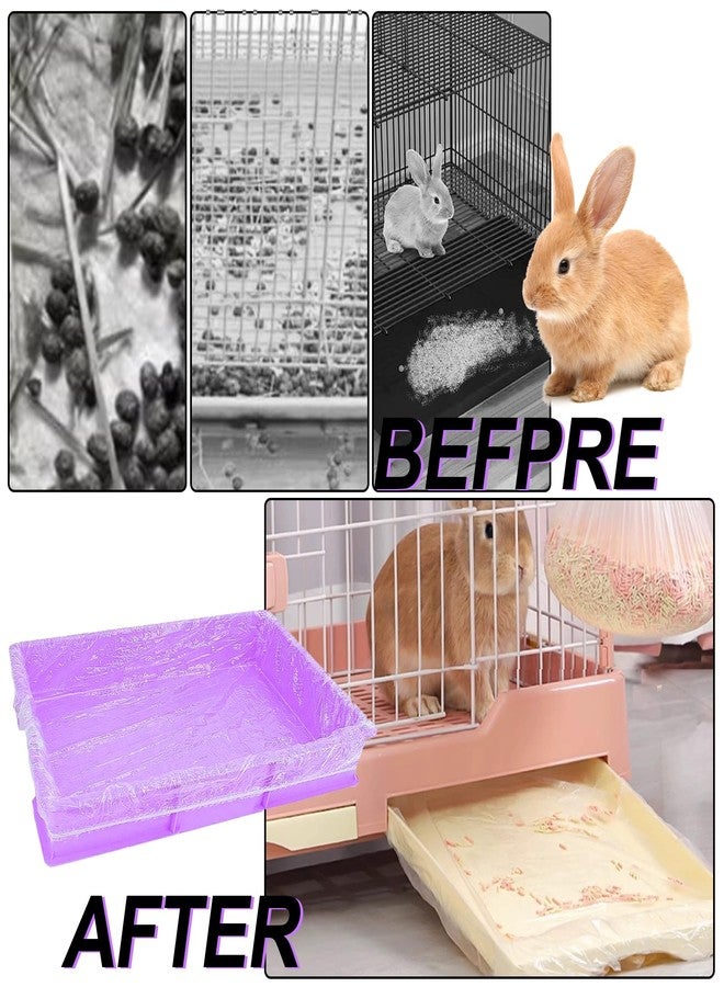 Bcautay 50 Pcs Disposable Cage Liners Clear Plastic Rabbit Cage Liner Bag Elastic Small Animal Toilet Film for Bunny Hamster Totoro Hedgehog Guinea Pig and Small Animals - Image 4